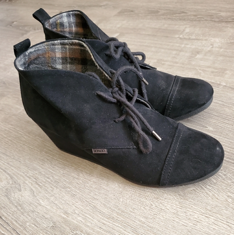 ☆|Bongo|☆ Black Wedge Booties